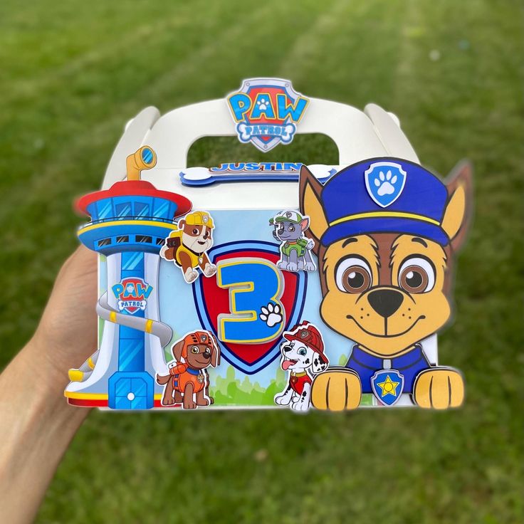 12 pack Pawpatrol theme favor boxes_ gable boxes pawpatrol_ personalized boxes_ blue